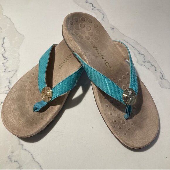 VIONIC Sz 8 Rest Hilda Comfort Leather Sandals - Picture 3 of 11